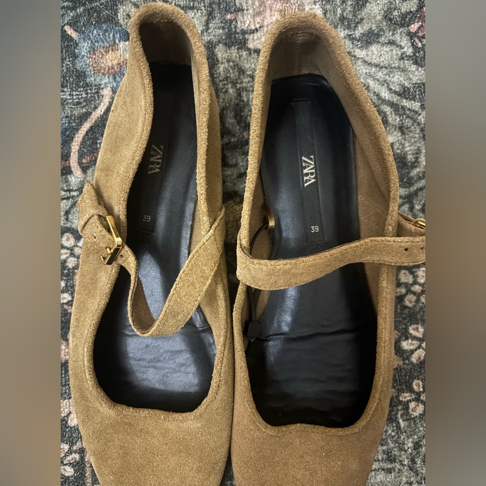 ZARA Suede Ballet Flats